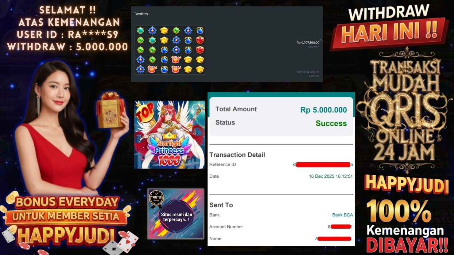 HAPPYJUDI JACKPOT SLOT STARLIGHT PRINCESS 1000